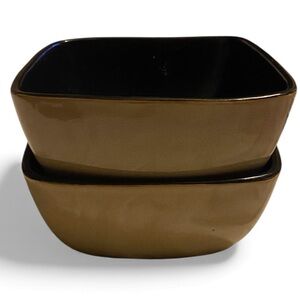 Home Trends RARE Elegant Brown Square Bowls Set Of Four